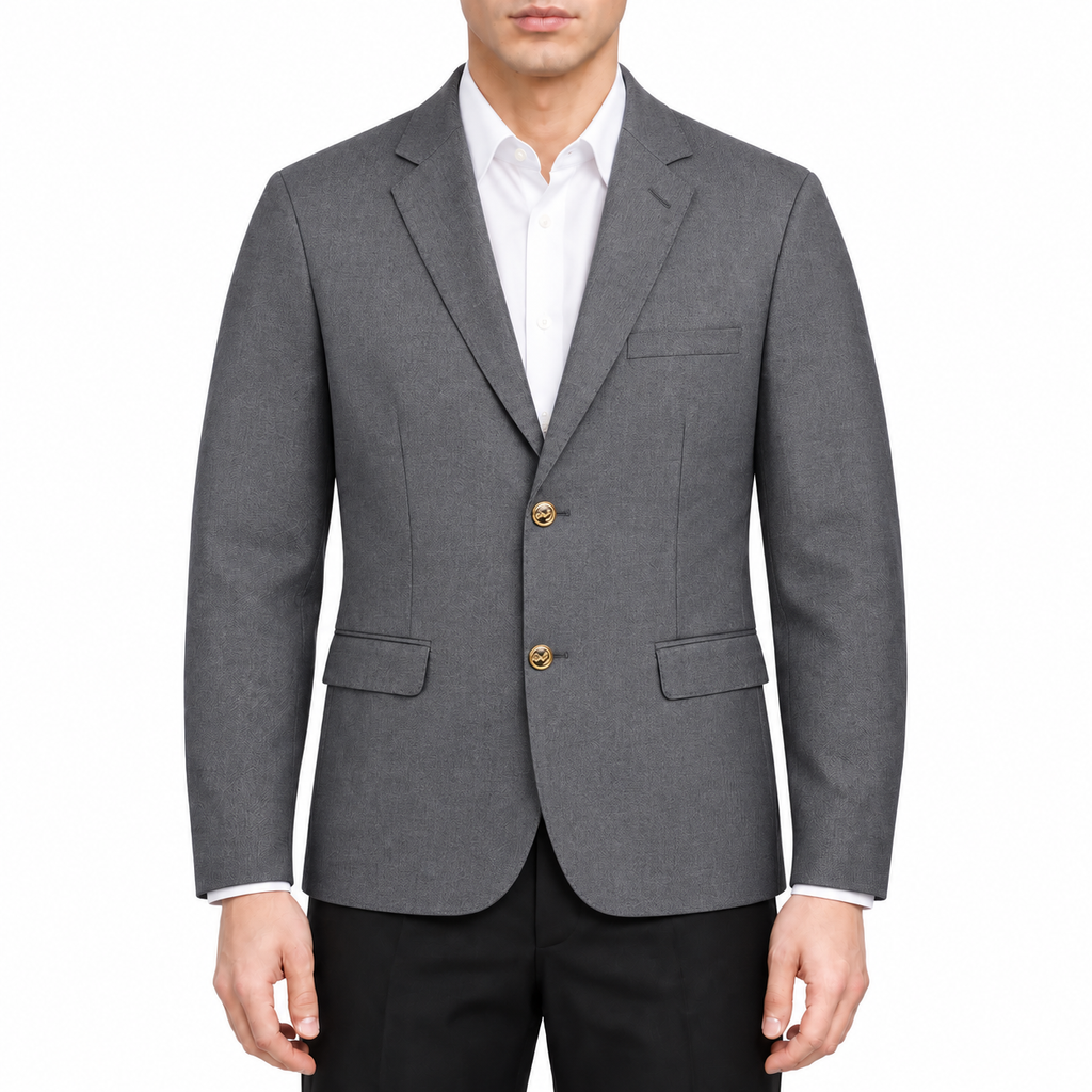 Casual Wool Suit Jacket - Front Zip Closure - Signature Detail | Thom Browne