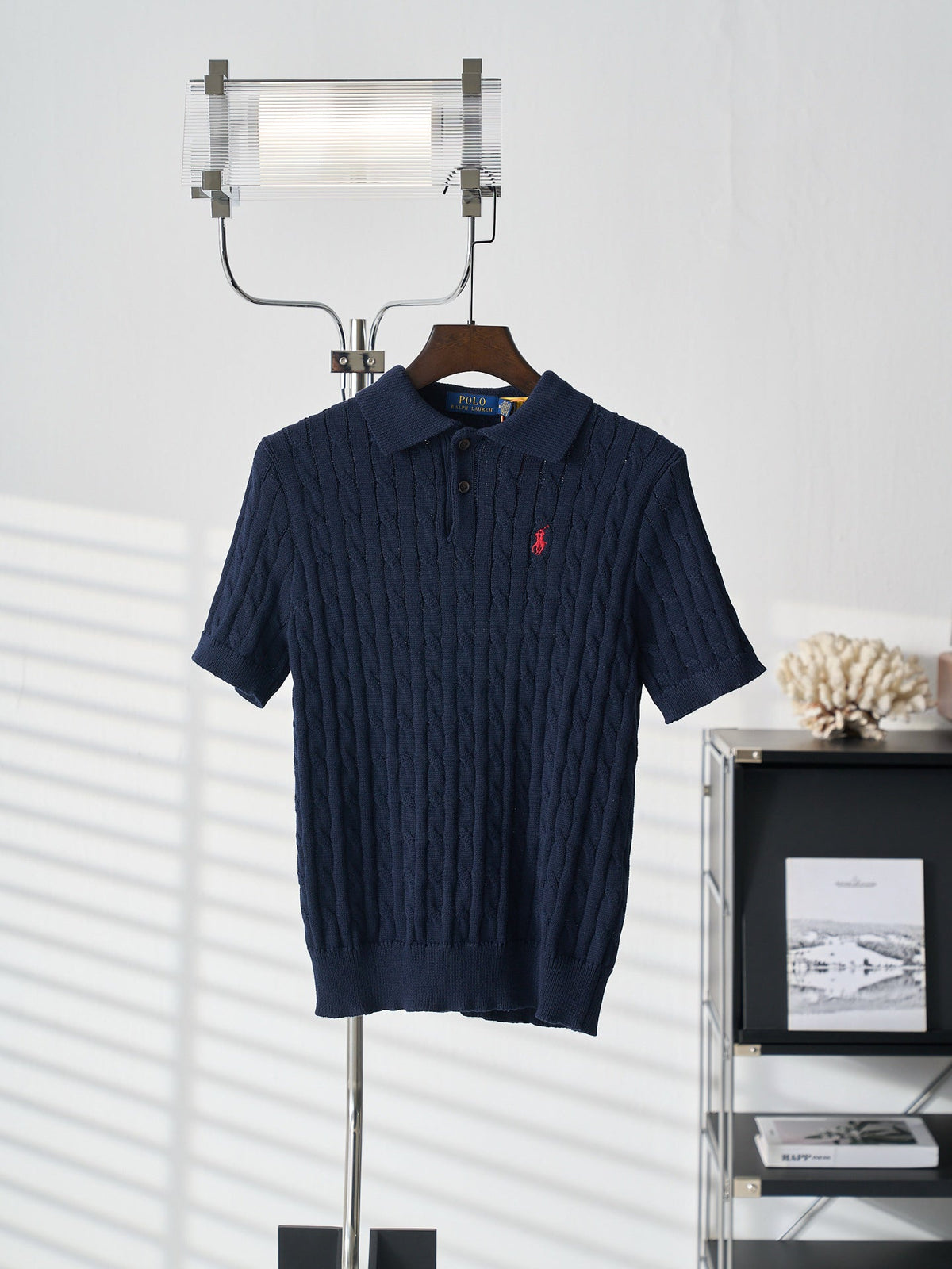 Ralph Lauren Men's Cable‑Knit Short‑Sleeve Polo Shirt
