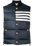 Thom Browne matte nylon 4-Bar down fill vest