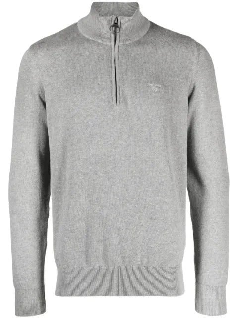 Barbour embroidered-logo high-neck jumper