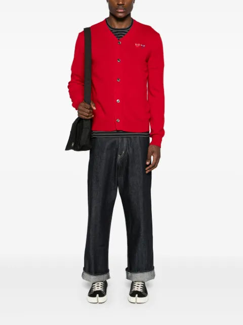 Comme Des Garçons Play double-heart wool cardigan