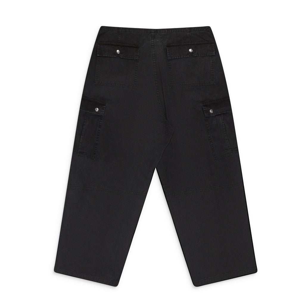 BLACK WASHED PARACHUTE PANTS TRACK PANTS