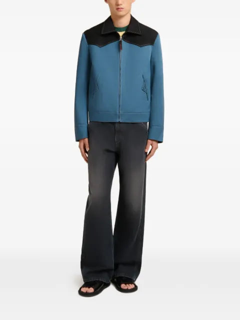 Marni water-repellent gabardine jacket with contrast yokes
