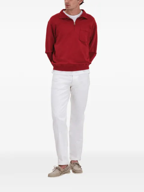 Fortela Yale zip-up chest-pocket sweatshirt