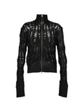FILTH distressed zip-up cardigan