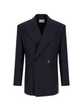 Saint Laurent double-breasted jacket in felted wool gabardine