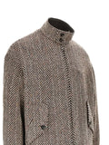 Emporio Armani chevron-pattern high-neck jacket
