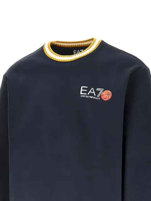 Ea7 Emporio Armani Graphic Series logo-print striped-trim sweatshirt