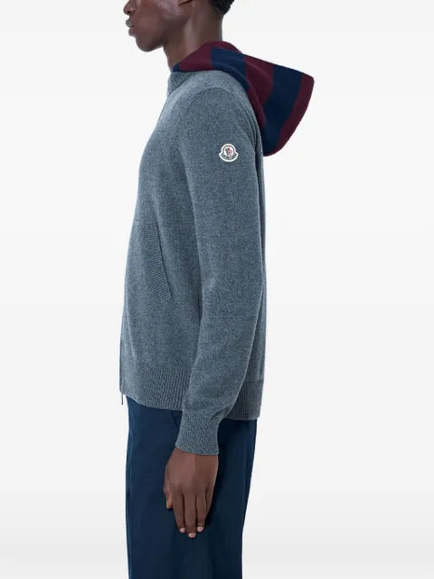 Moncler knitted zip-up hoodie