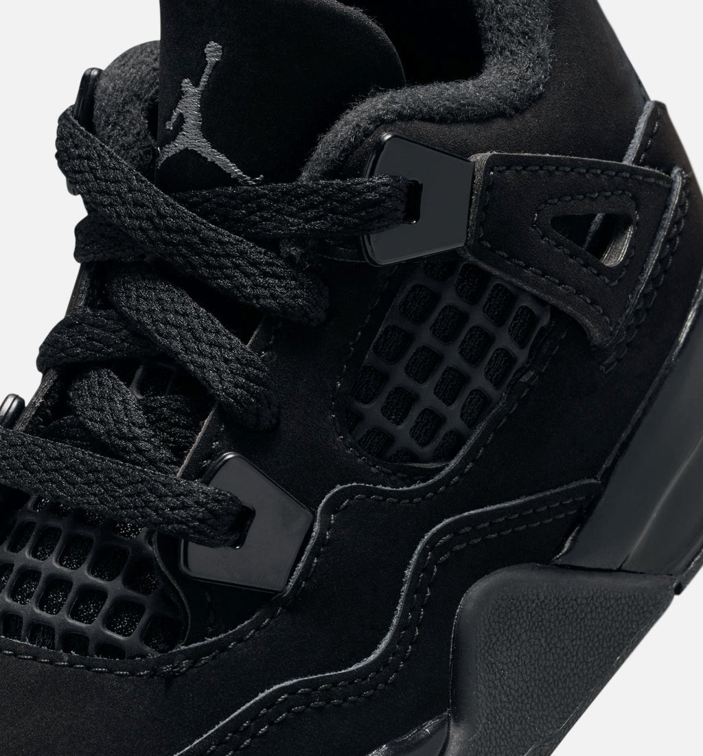 Air Jordan 4 Retro Black Cat Infant & Toddler Lifestyle Shoe - Black/Black/Light Graphite