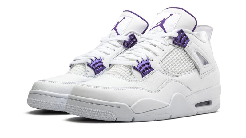Air Jordan 4 Retro 'Metallic Pack' – Purple – Rare Shimmer Purple & White AJ4 with Metallic Gold Accents