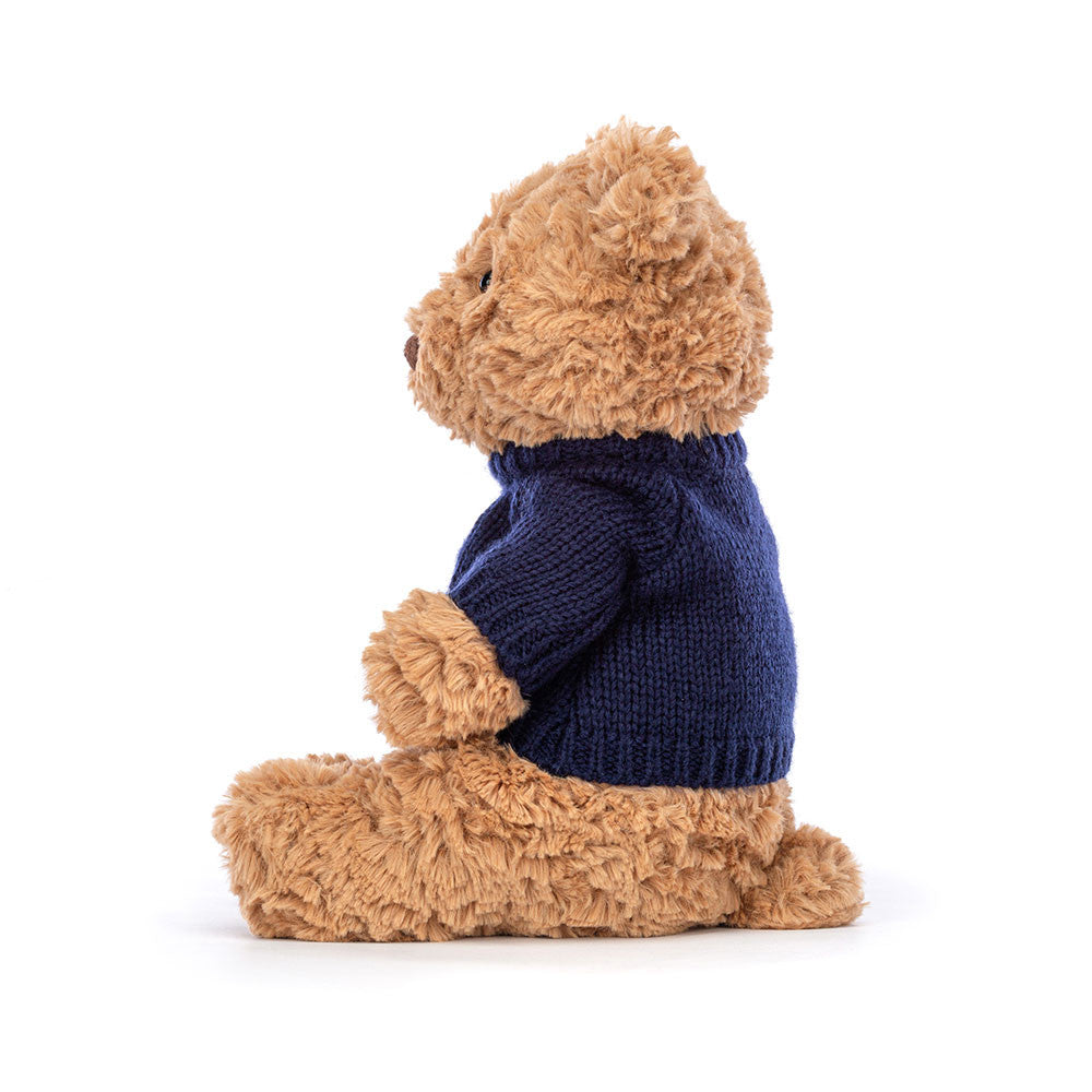 Bartholomew Bear with Personalized Navy Jumper