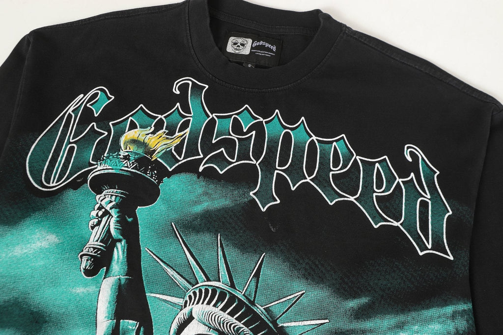 Godspeed Statue of Liberty Graphic Long-Sleeve T-Shirt