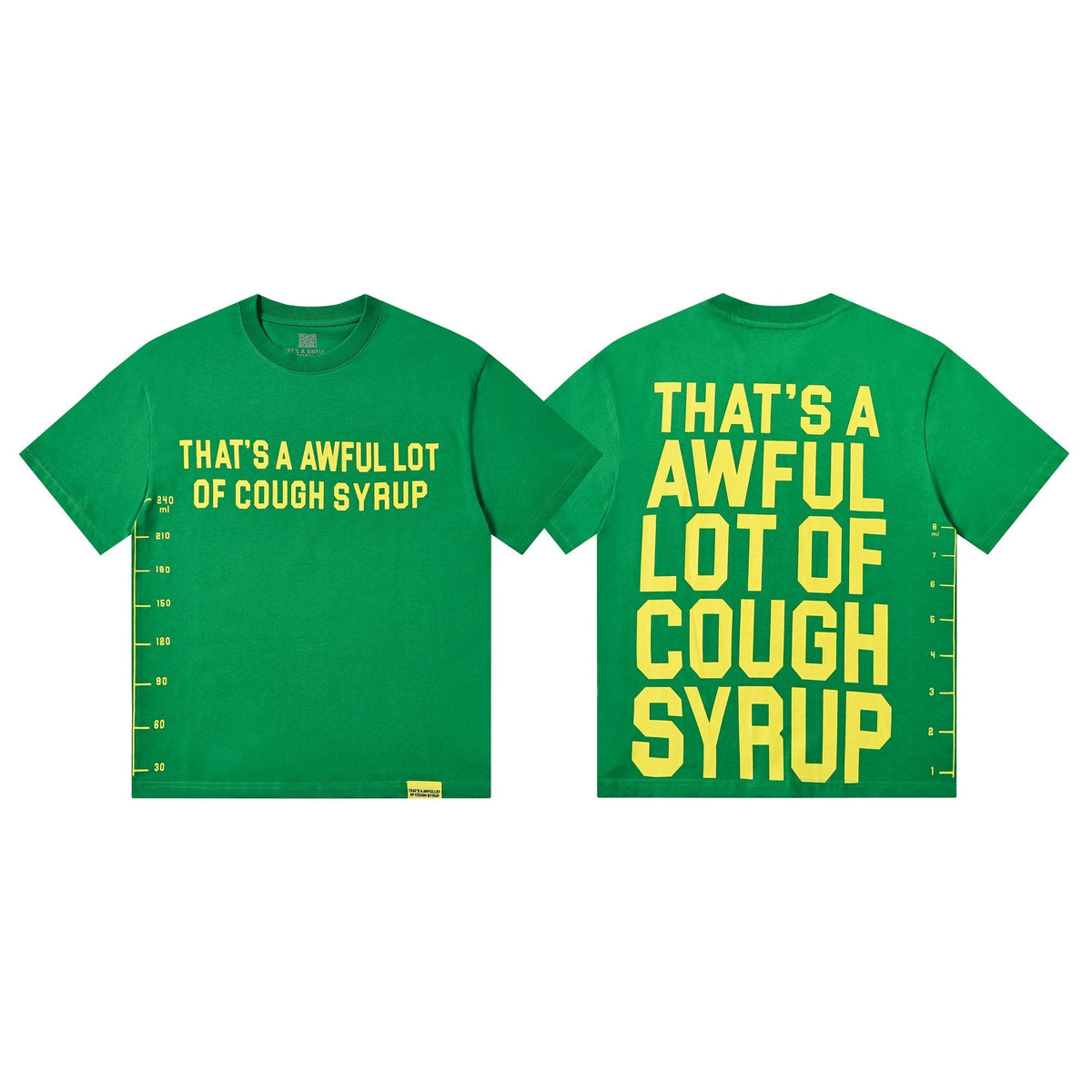 THAT'S A AWFUL LOT OF COUGH SYRUP Yellow Wordmark Short-Sleeve T-Shirt