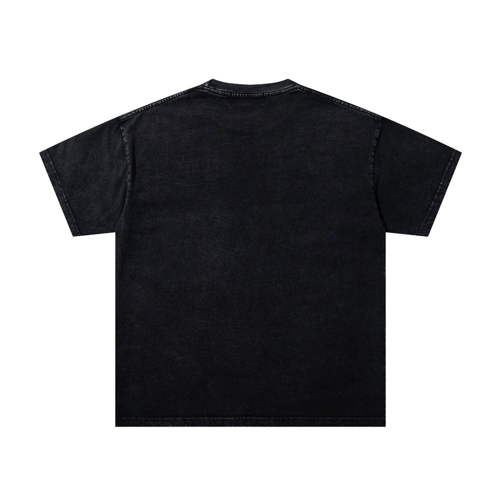 MAJESTIK Washed Black Concert-Collage Graphic T-Shirt