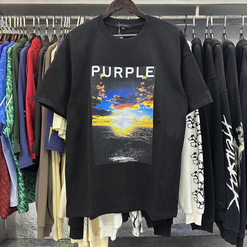 Purple Brand Ocean Sunrise Graphic Short-Sleeve T-Shirt