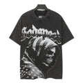 Godspeed Hooded Skull Graphic Studded-Sleeve T-Shirt