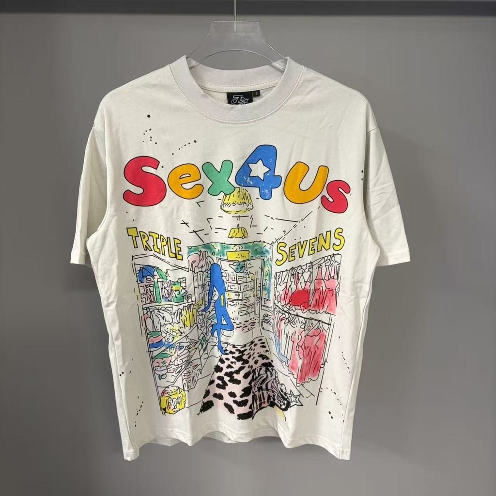 TRIPLE SEVENS Front & Back Graphic T-Shirt