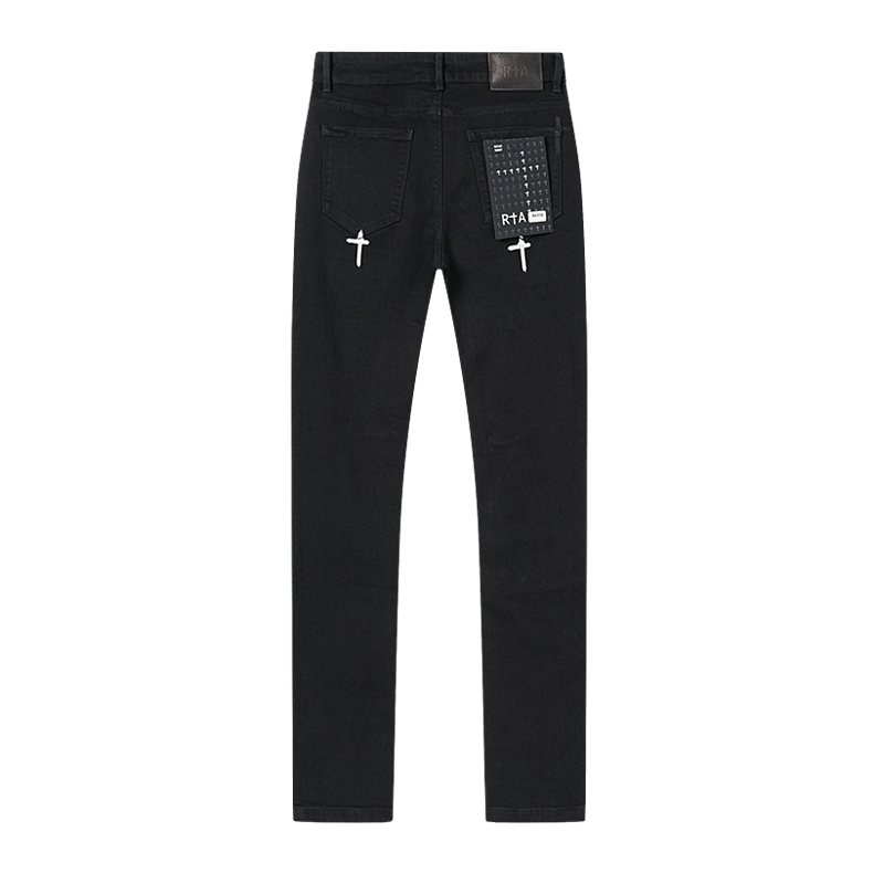 R+A Black Cross Graphic Jeans