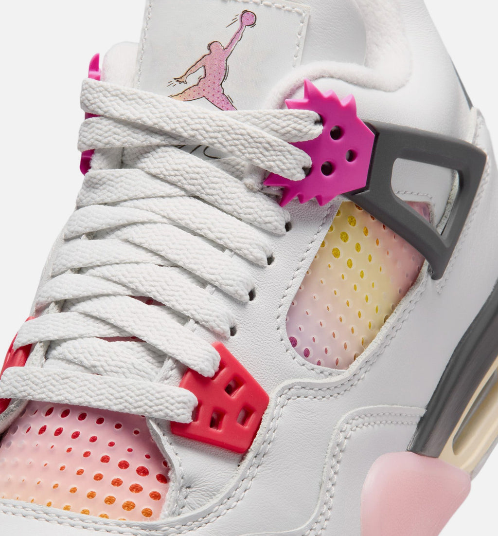 Air Jordan 4 Retro Comic | Grade School Lifestyle Shoe | Sail/Fierce Pink/Smoke Grey