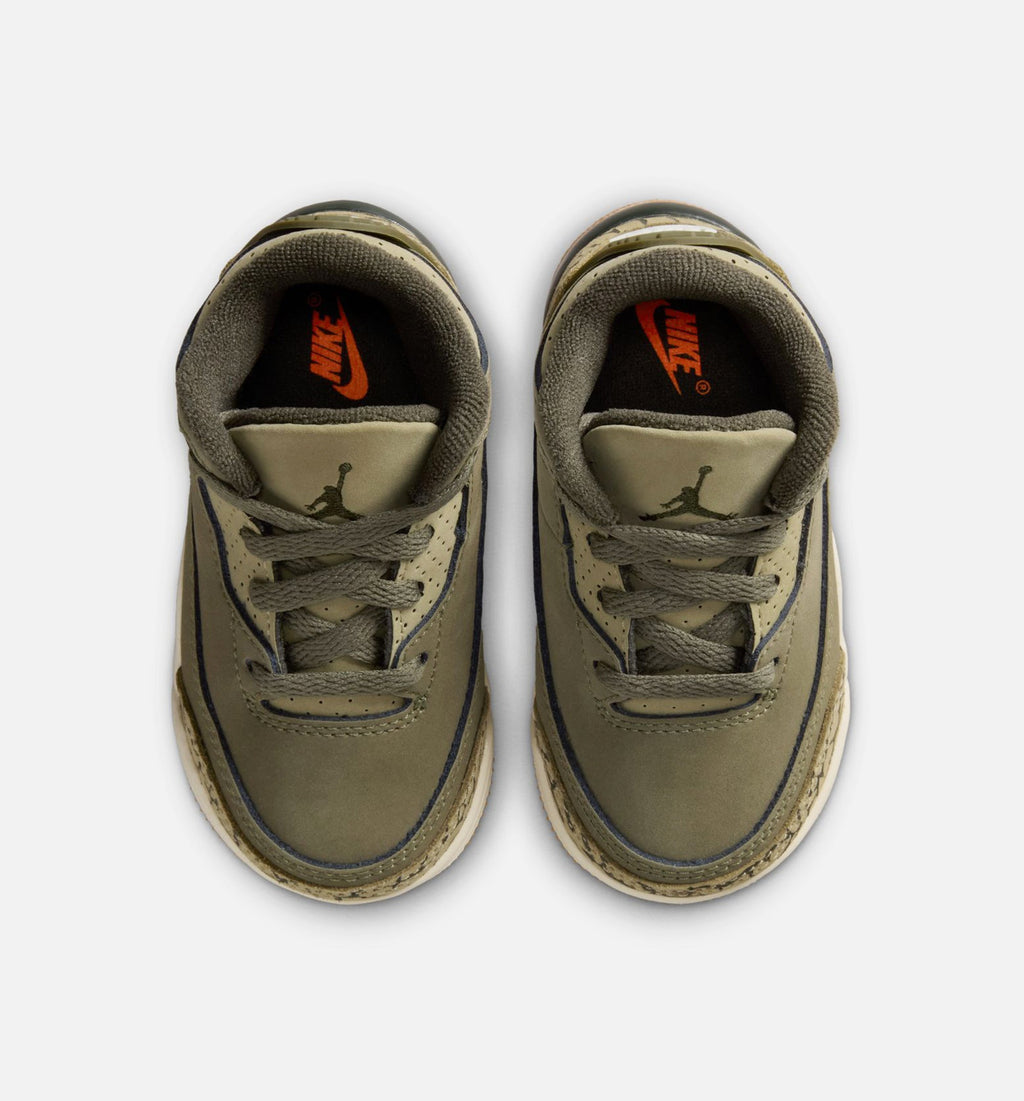 Air Jordan 3 Retro Medium Olive Infant & Toddler Lifestyle Shoes - Medium Olive/Sequoia/Neutral Olive/Sail