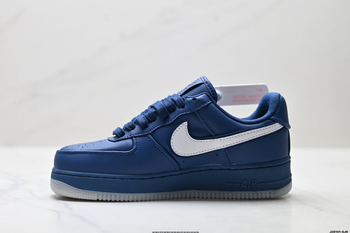 Nike Air Force 1 Low Navy Blue White Unisex Sneakers Style 01