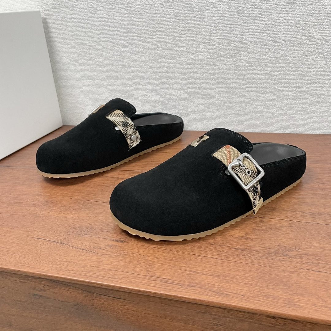 Burberry Check Buckle Slide Sandals