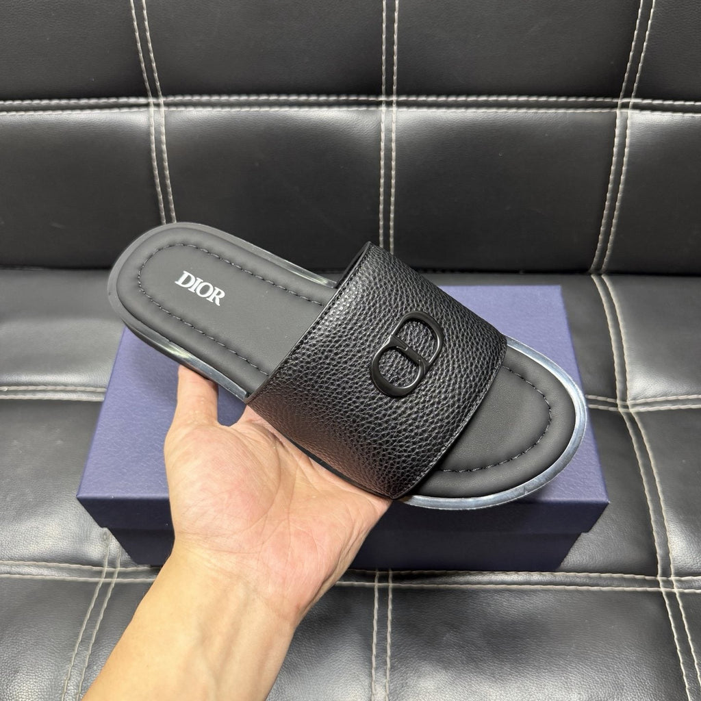 Dior Men's CD Emblem Slide Sandals