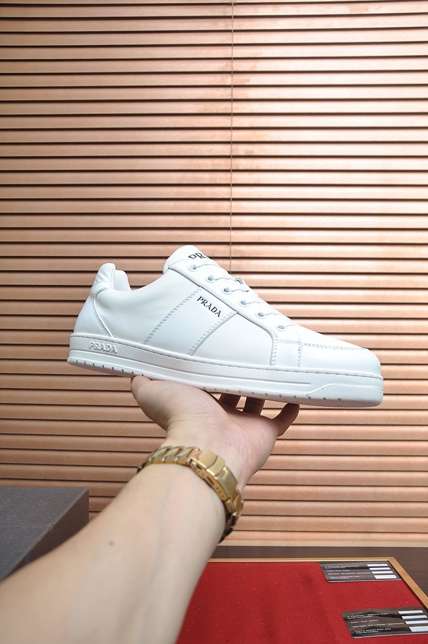Prada Low-Top Leather Sneakers
