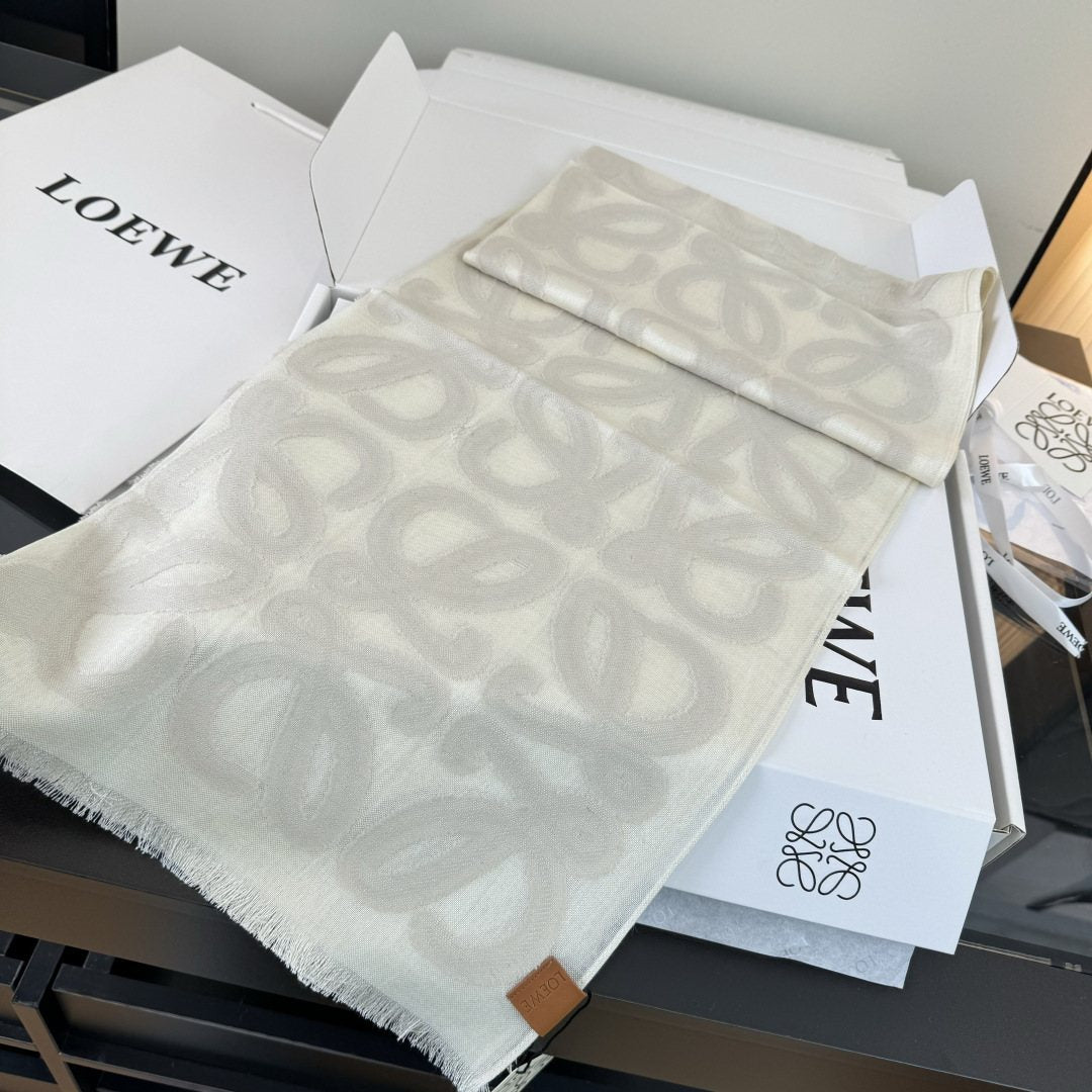 LOEWE Anagram Fringed Scarf