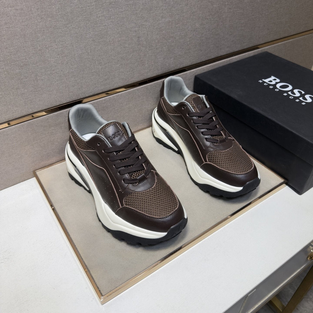 HUGO BOSS Mesh-Textured Casual Sneakers