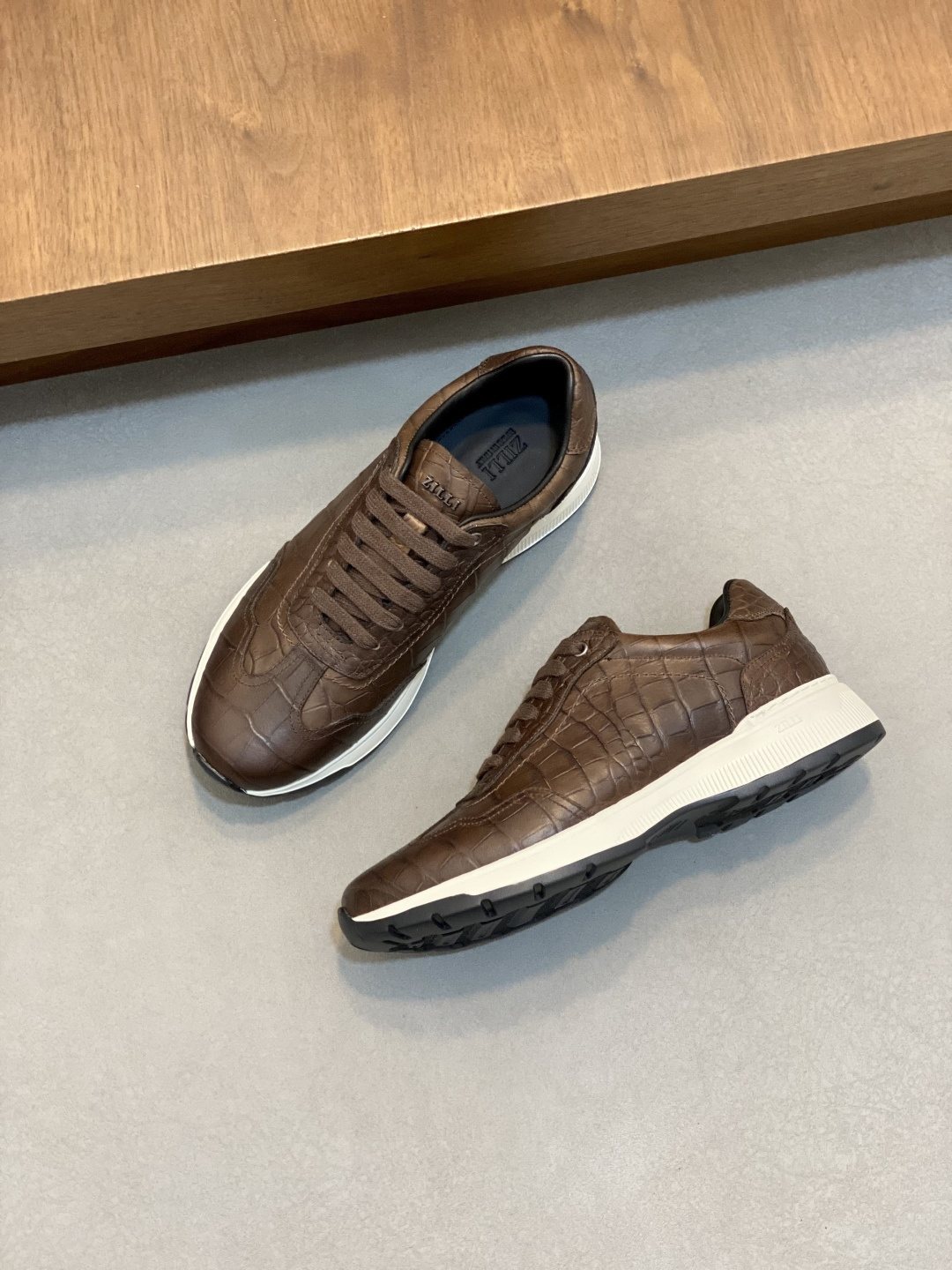 Zilli Men's Stitched Leather Sneakers