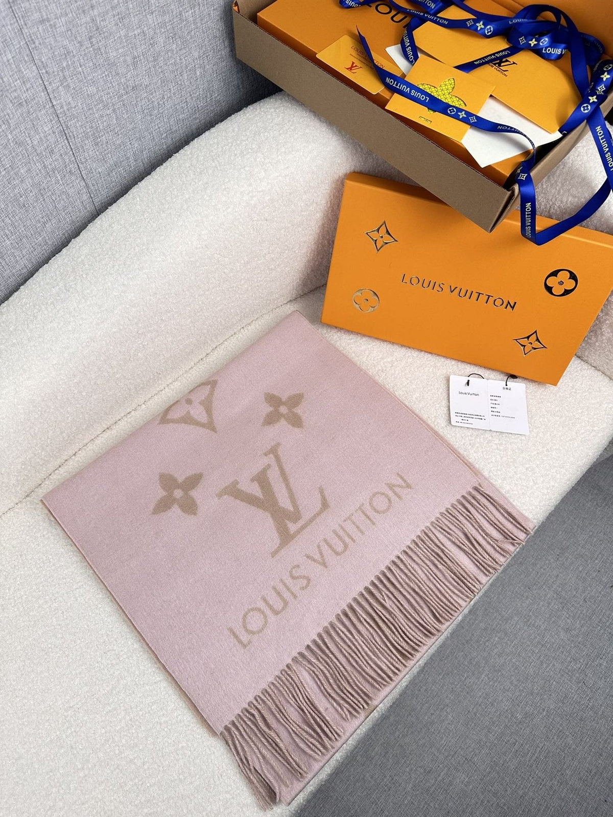 Louis Vuitton Reversible Monogram Fringe Scarf