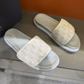 Dior Patterned Strap Slide Sandals - Low-Profile Sole