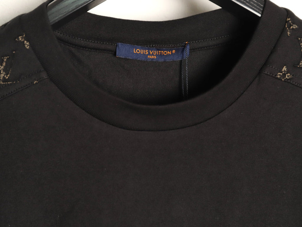 Louis Vuitton Black LV Embossed-Detail Short-Sleeve T-Shirt