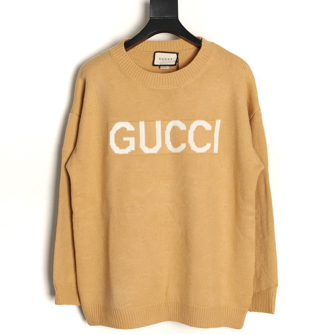 Gucci Logo Crewneck Sweater - Camel